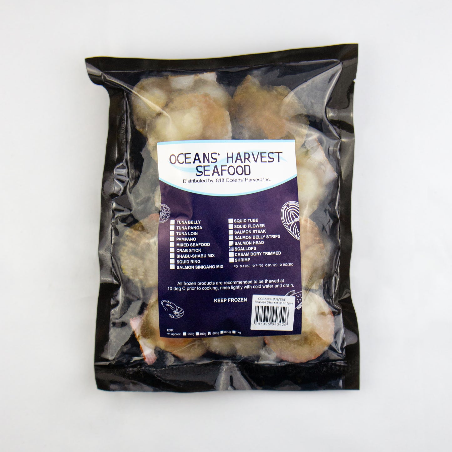 Scallops (Half Shell) 10kg