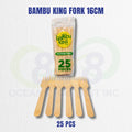 Bambu King Wooden Fork 16cm 25pcs – Disposable Biodegradable Utensils