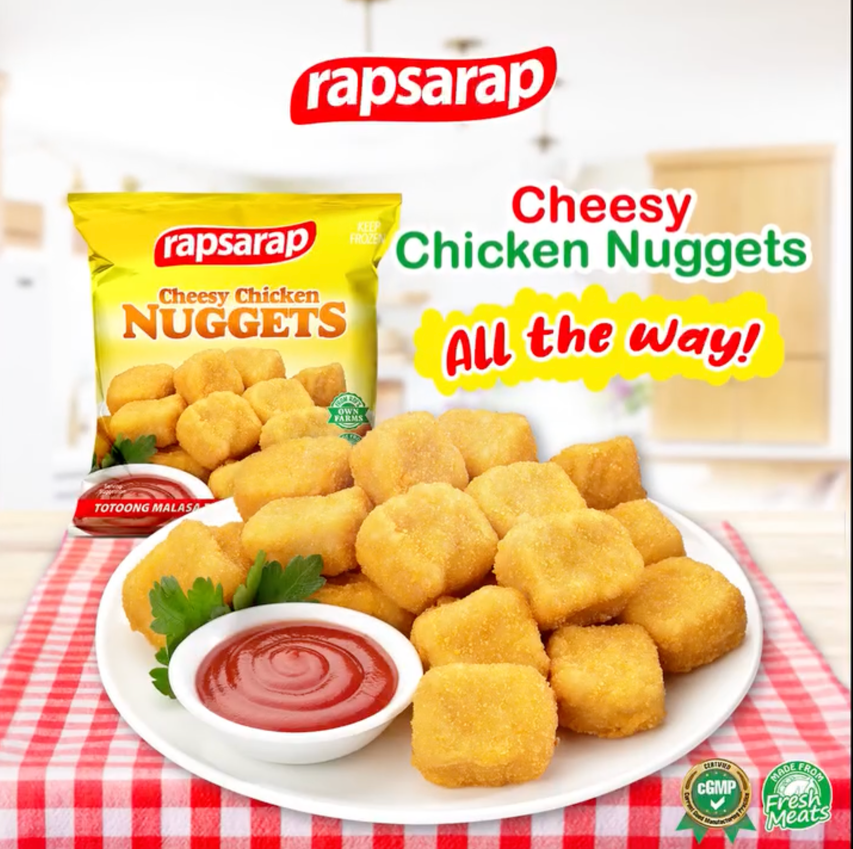 Rapsarap Cheesy Chicken Nuggets (200g)